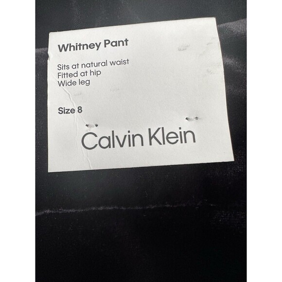 Calvin Klein Women's Trendy Velvet High-Rise Wide-Leg Pants Trouser Black 8 - Picture 9 of 9